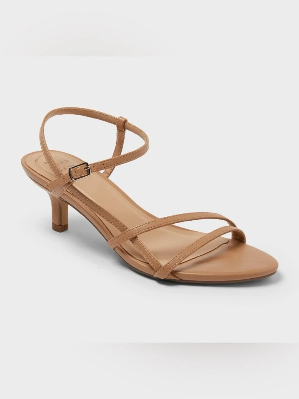 NWT A New Day Stella Almond Toe Strappy Kitten Heels Shoes Women’s size 12 tan